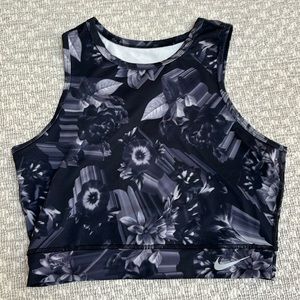 NIKE Dri-Fit Cropped Floral Pattern Tank